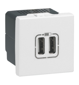 Legrand - Prise chargeur USB Type A 230V / 5V - 2 Ports - Réf : 278594L