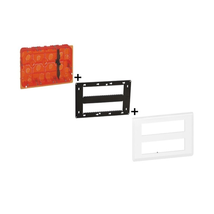 Legrand - Mosaic - Kit poste de travail - 2 x 10 modules - Blanc