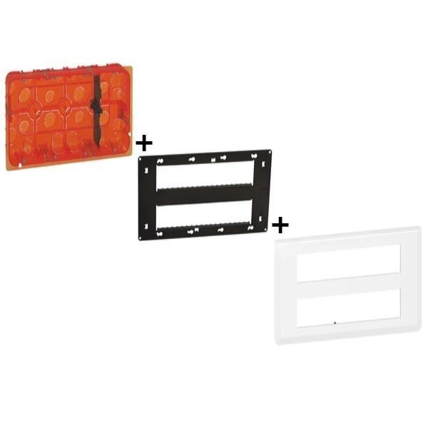 Legrand - Mosaic - Kit poste de travail - 2 x 10 modules - Blanc