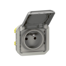Legrand - Plexo L - LOT de 10 prises de courant 2P+T - 16A - 250V - Composable - Gris - Ref. : 069551Lx10