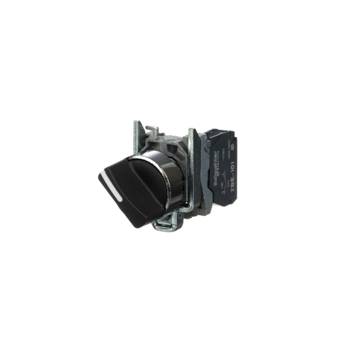 Schneider - Harmony XB4 - Bouton tournant noir Ø22 - à manette - 2 positions - 1F - Réf : XB4BD21