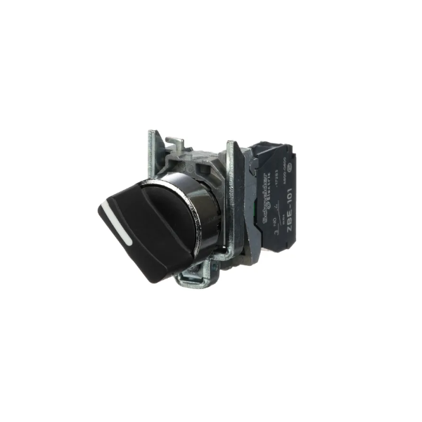 Schneider - Harmony XB4 - Bouton tournant noir Ø22 - à manette - 2 positions - 1F - Réf : XB4BD21