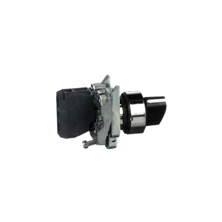 Schneider - Harmony XB4 - Bouton tournant noir Ø22 - à manette - 2 positions - 1F - Réf : XB4BD21