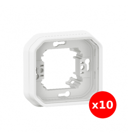 Legrand Plexo - LOT de 10 supports plaque étanche - Encastré - 1 poste - Blanc - Réf : 069692Lx10