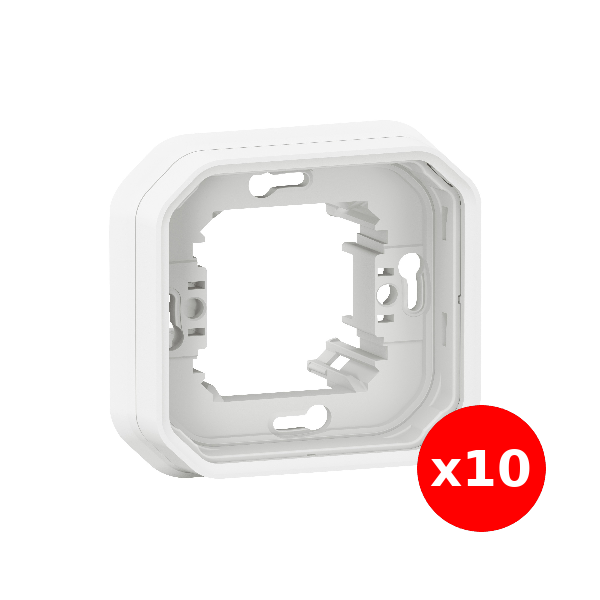 Legrand Plexo - LOT de 10 supports plaque étanche - Encastré - 1 poste - Blanc - Réf : 069692Lx10