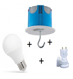 Vision-EL - Ampoule LED E27 A60 9W 4000°K + Kit DCL plafond BBC - Réf. WOJ+14611+P36859