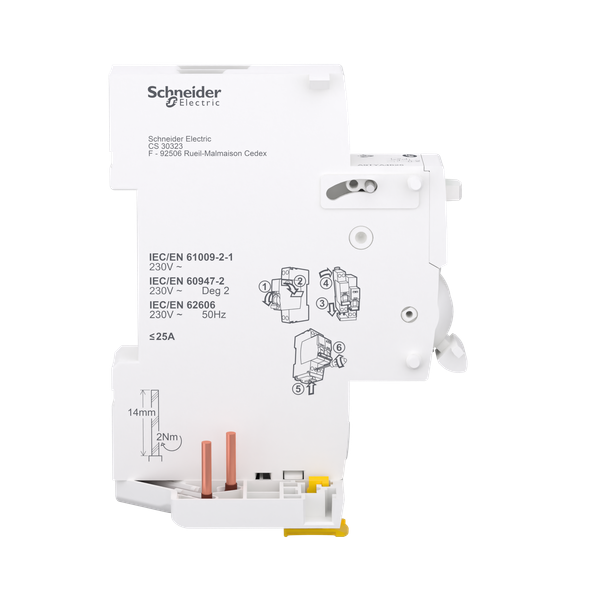Schneider - Acti9 iDT40 - Module détecteur arc différentiel 30mA ASI 1PN 25A - Réf. A9TYA4625