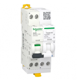 Schneider - Acti9 iDT40 - Disjoncteur 20A + Module détecteur arc différentiel 30mA ASI 1PN 25A - Réf : A9P22620+A9TYA4625