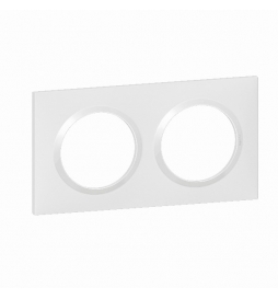 Legrand - Plaque de Finition carrée 2 Postes Dooxie - finition Blanc - Réf : 600802