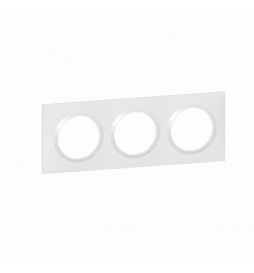 Legrand - Plaque de Finition carrée 3 postes Dooxie - finition Blanc - Réf : 600803