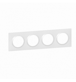 Legrand - Plaque de Finition carrée 4 Postes Dooxie - finition Blanc - Réf : 600804