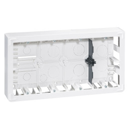 Legrand Mosaic - Kit poste de travail 2 x 10 modules - Saillie - Blanc - Réf. : 080278+080268+078828L