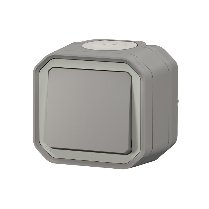 Legrand - LOT de 10 Interrupteurs / Va-et-vient étanche Plexo Saillie - 10AX - 250V - IP55 - IK08 - Gris - Réf : 069711Lx10