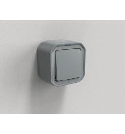 Legrand - LOT de 10 Interrupteurs / Va-et-vient étanche Plexo Saillie - 10AX - 250V - IP55 - IK08 - Gris - Réf : 069711Lx10