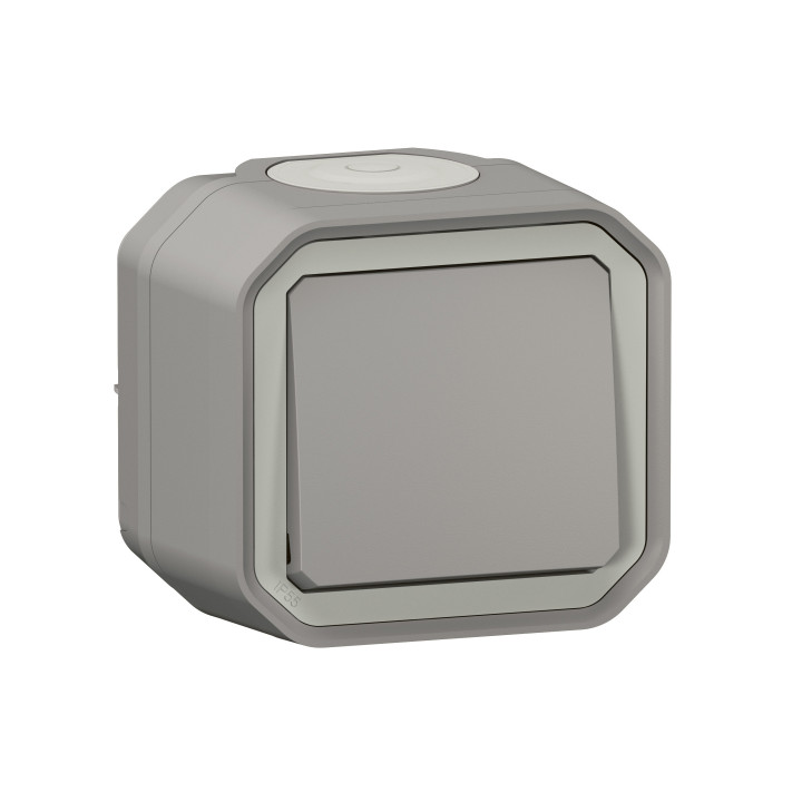 Legrand - LOT de 10 Interrupteurs / Va-et-vient étanche Plexo Saillie - 10AX - 250V - IP55 - IK08 - Gris - Réf : 069711Lx10