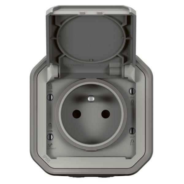 Legrand - LOT de 10 prises de courant 2P+T 16A étanche Plexo Saillie- IP55/IK08 - Gris - Réf : 069731Lx10