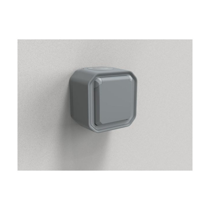 Legrand - LOT de 10 prises de courant 2P+T 16A étanche Plexo Saillie- IP55/IK08 - Gris - Réf : 069731Lx10