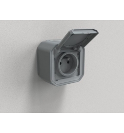 Legrand - LOT de 10 prises de courant 2P+T 16A étanche Plexo Saillie- IP55/IK08 - Gris - Réf : 069731Lx10