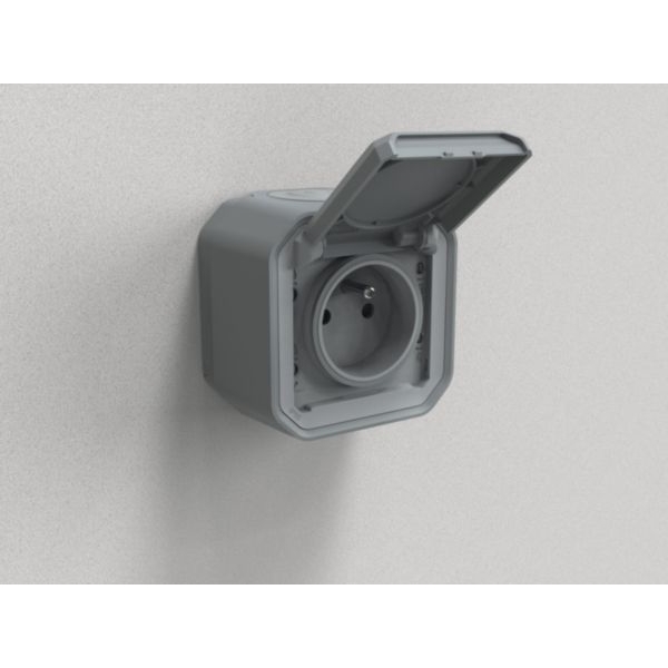 Legrand - LOT de 10 prises de courant 2P+T 16A étanche Plexo Saillie- IP55/IK08 - Gris - Réf : 069731Lx10