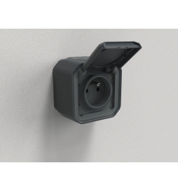 Legrand - LOT de 10 prises de courant 2P+T 16A étanche Plexo Saillie - IP55/IK08 - 250V - Anthr - Réf : 069791Lx10