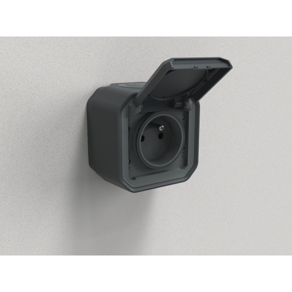 Legrand - LOT de 10 prises de courant 2P+T 16A étanche Plexo Saillie - IP55/IK08 - 250V - Anthr - Réf : 069791Lx10