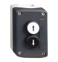 Schneider - Harmony boite - 2 boutons poussoirs Ø22 - blanc /noir - Réf : XALD222