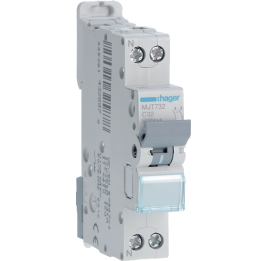 HAGER - Disjoncteur - 1P+N - 32A - VIS/VIS - Courbe C - 6KA - Réf : MJT732