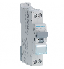 HAGER - Disjoncteur - 1P+N - 40A - VIS/VIS - Courbe C - 6KA - Réf. MJT740