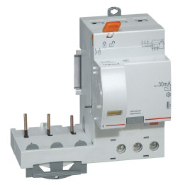 Legrand - Bloc Diff - 40A - 30mA - Type AC - 3 Pôles - Pour disjoncteur DX³ 1 mod/pôle - Départ Bas Vis - Réf : 410471