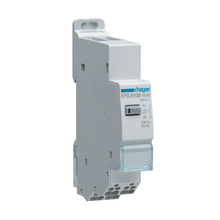 Hager - Télérupteur silencieux - Unipolaire 16A - 230V - AUTO - Réf : EPS410B