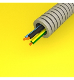 Preflex - Gaine électrique ICTA préfilée - diamètre 16 mm -  3G1,5 mm² - B/N/VJ - rouleau 100 m - Réf : PFG16E31502