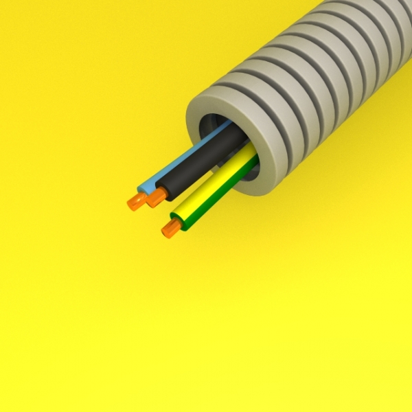 Preflex - Gaine électrique ICTA préfilée - diamètre 16 mm -  3G1,5 mm² - B/N/VJ - rouleau 100 m - Réf : PFG16E31502