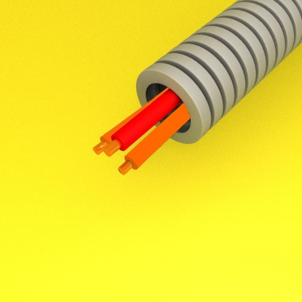 Preflex - Gaine électrique ICTA préfilée - diamètre 16 mm - 3G1,5 mm² - R/O/O - rouleau 100 m - Réf : PFG16E31541