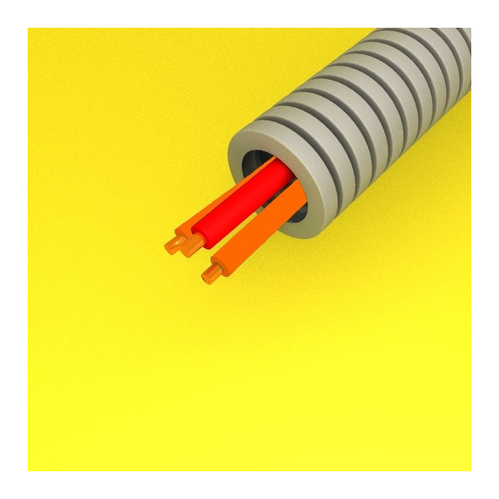 Preflex - Gaine électrique ICTA préfilée - diamètre 16 mm - 3G1,5 mm² - R/O/O - rouleau 100 m - Réf : PFG16E31541