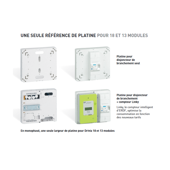 Legrand - Platine disjoncteur branchement et/ou compteur Linky/CBE - DRIVIA 13M et 18M - Réf : 401182