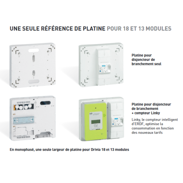 Legrand - Platine disjoncteur branchement et/ou compteur Linky/CBE - DRIVIA 13M et 18M - Réf : 401182