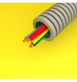 Preflex - Gaine électrique ICTA préfilée - diamètre 20 mm - 3G2,5 mm² - B/R/VJ - rouleau 100 m - Réf : PFG20E32501