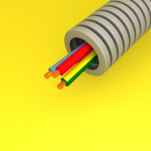 Preflex - Gaine électrique ICTA préfilée - diamètre 20 mm - 3G2,5 mm² - B/R/VJ - rouleau 100 m - Réf : PFG20E32501