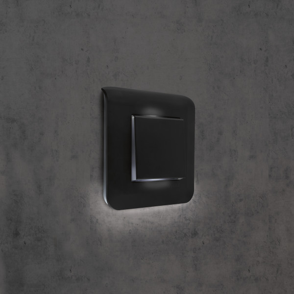 Legrand - Interrupteur ou va-et-vient Easy LED- 10AX - 250V~ - 2 modules - Noir Mat - Mosaic - Réf : 079111L