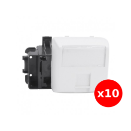 Legrand - Oteo - LOT de 10 Prises RJ45 Cat. 6 FTP - Saillie - Composable - Blanc - Ref. : 086147x10