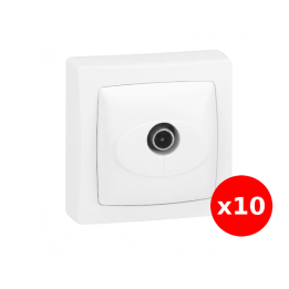Legrand - Oteo - LOT de 10 Prises TV simple - Blanc - Ref. : 086040x10
