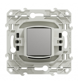 Schneider - Prise simple TV Odace - Alu - Antenne - Bornes auto - Réf : S530445