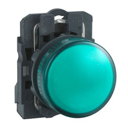 Schneider - Harmony XB5 - Voyant Vert rond Ø22 - IP66 - LED intégrée - 24V - Réf : XB5AVB3