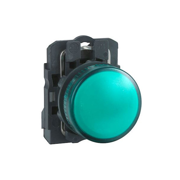 Schneider - Harmony XB5 - Voyant Vert rond Ø22 - IP66 - LED intégrée - 24V - Réf : XB5AVB3