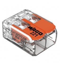 WAGO - Boîte de 50 Bornes auto fils Souple / Rigide 2 x (0.5 à 6mm2) - Réf.: WAG 221-612