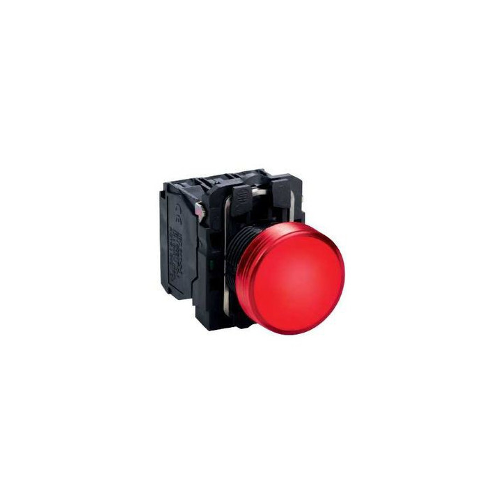 Schneider - Harmony XB5 - Voyant Rouge rond Ø22 - IP66 - LED intégrée - 24V - Réf : XB5AVB4