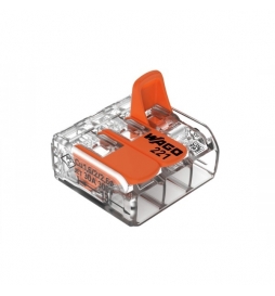 WAGO - Boîte de 30 Bornes auto fils Souple / Rigide 3 x (0.5 à 6mm2) - Réf.: WAG 221-613