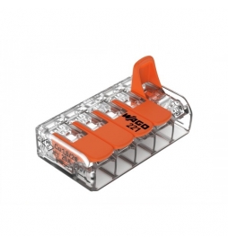 WAGO - Boîte de 25 Bornes auto fils Souple / Rigide 5 x (0.08 à 4mm2) - Réf.: WAG 221-415
