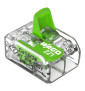 WAGO - Boîte de 100 Bornes GREEN Range auto fils souple / rigide 2x (0,2 à 4mm2) - Réf : WAG 221-422