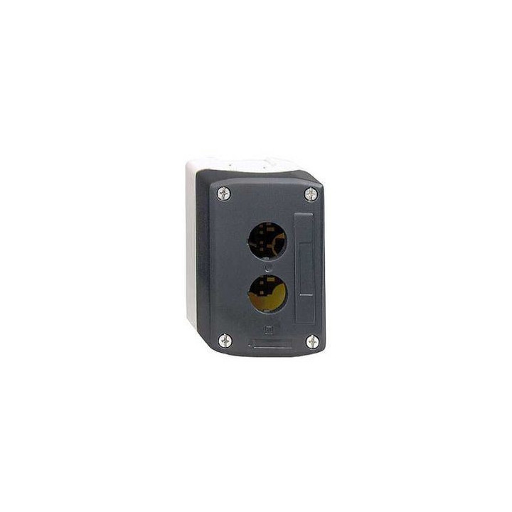 Schneider - Harmony boite - 2 trous - couvercle gris foncé - fond gris clair - Réf : XALD02